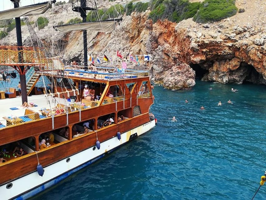 Alanya: Catamaran Boat Tour with Snorkeling and BBQ Lunch - Alanya from the sea, with room for a final swim