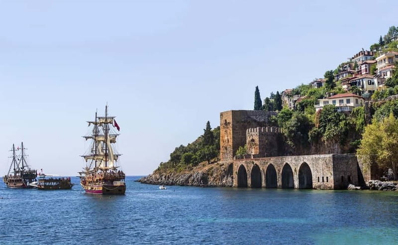 Alanya: Pirate Boat Trip with Meal, Drinks and Pickup Option - From the Alanya port to open water