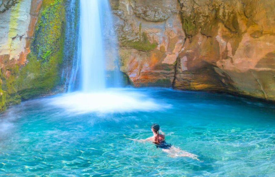Alanya: Sapadere Canyon Walk & Dim Cave with Dim River Lunch - The waterfall and the coldest swim of the day