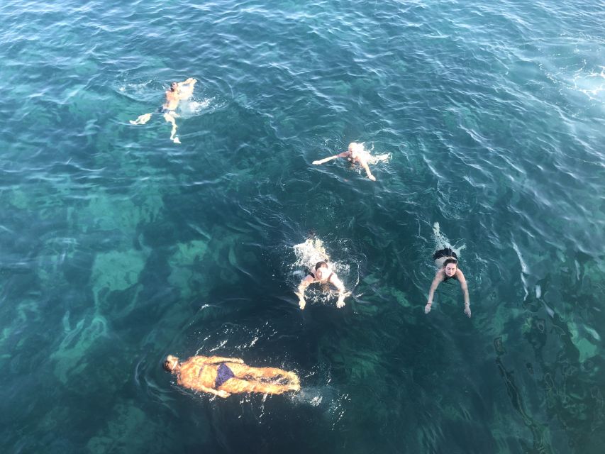 City of Side: Dolphin Island Boat Tour with BBQ & Foam Party - The first swim stop and the rhythm of the day