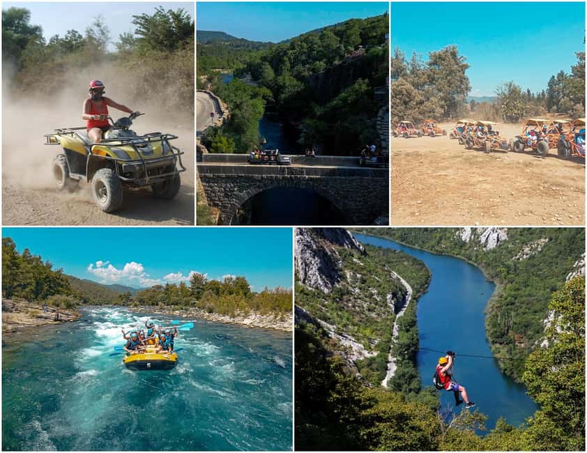 City of Side: Quad, Buggy, Rafting & Zipline Tour with Lunch - Choosing between a quad and a buggy