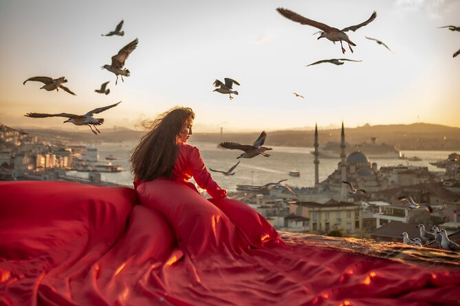 Flying Dress Photography on an Iconic Rooftop in Istanbul - Why This Rooftop Session Works So Well