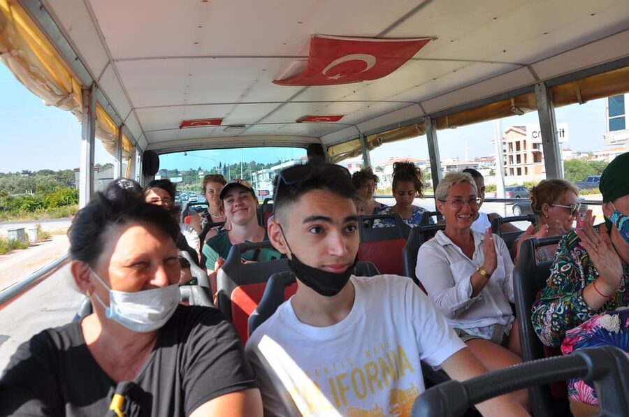 From City of Side: Cabrio Bus Safari & Boat Tour with Lunch - Leaving Side in the Cabrio bus