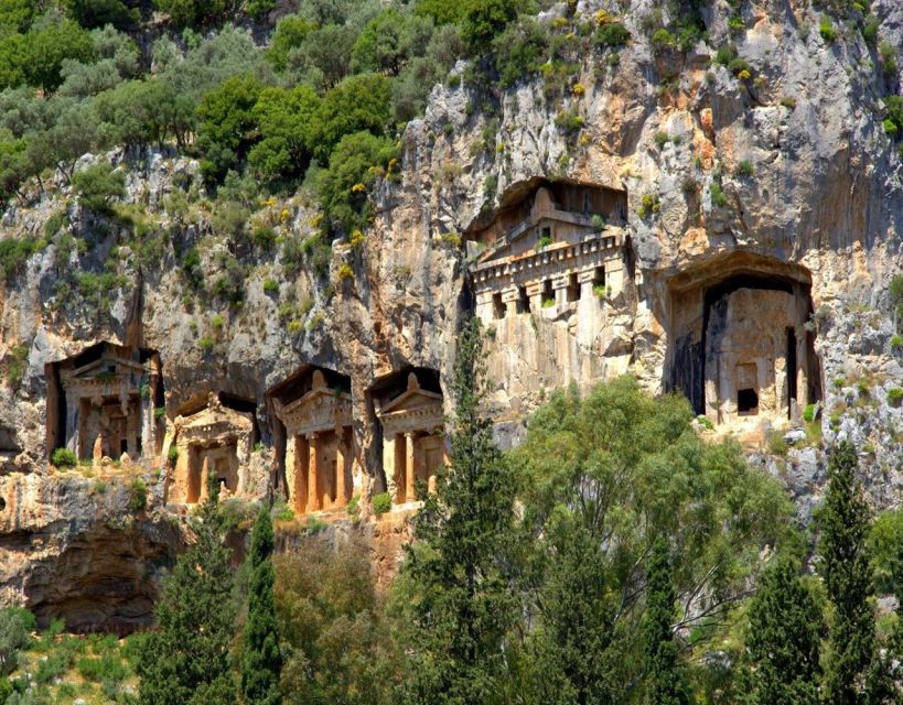 From Fethiye: Dalyan Day Trip with Mud Bath and Turtle Beach - The Caunos tombs and ancient city views