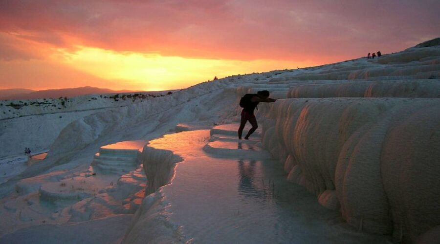 From Marmaris: Pamukkale Evening Tour with Transfer & Dinner - Walking onto the Cotton Castle