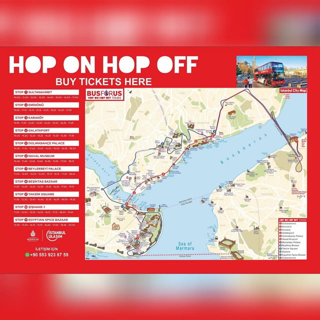 Istanbul: 48-Hour Hop-On Hop-Off Double Decker Bus Ticket - Stop 7, stop 10, and the timetable problem