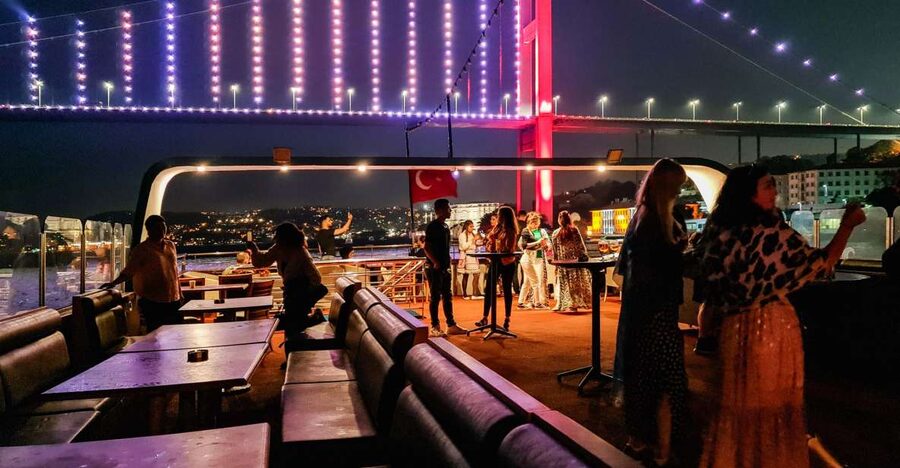 Istanbul: Bosphorus Dinner Cruise w/ Drinks & Entertainment - Boarding, seating, and the first course