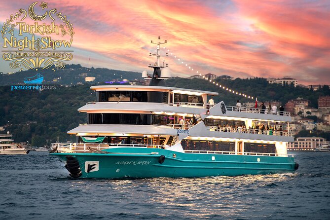 Istanbul Bosphorus Dinner Cruise with Drinks and Shows - Dolmabahçe Palace and Çırağan Palace from the deck