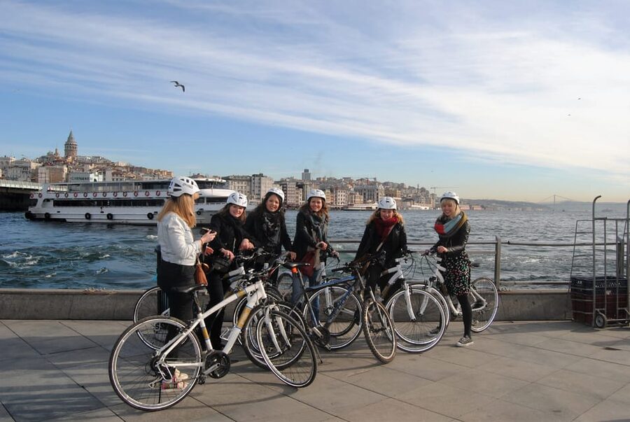 Istanbul: Eurasia Bike & Boat Half-Day Tour - Returning across the Golden Horn