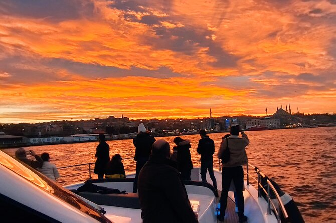 Istanbul Sunset Cruise on the Bosphorus - Galata Bridge, Galata Tower, and the modern port