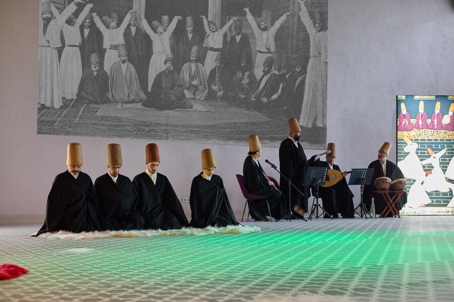 Istanbul: Whirling Dervish Ceremony next to Hagia Sophia - The dervishes enter with deliberate movement