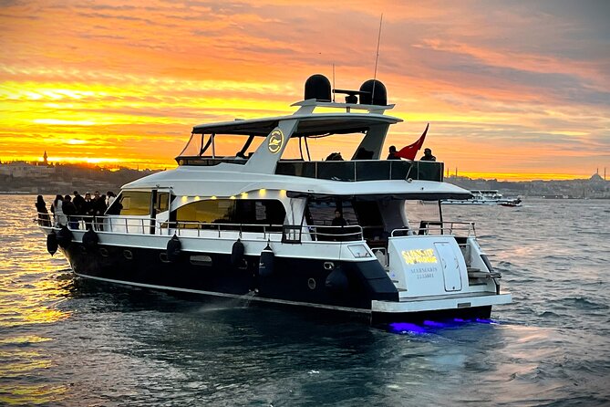 Luxury Sunset Yacht Cruise on the Bosphorus – Refresh & Relax - Dolmabahçe, Çırağan, And Ortaköy From The European Shore