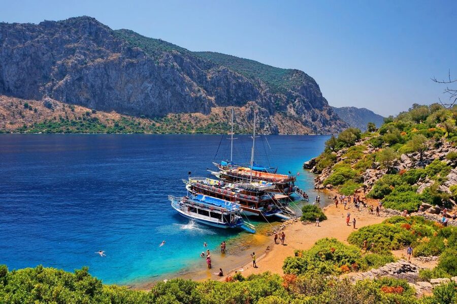 Marmaris: Bays Islands Boat Trip w/Lunch & Unlimited Drinks - Green Sea Beach and the trip home