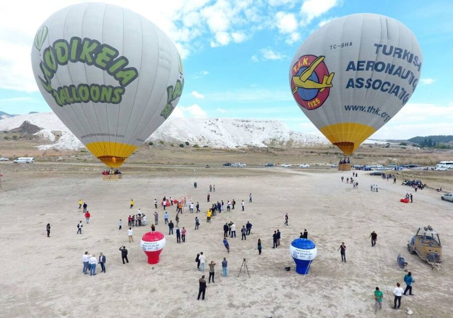 Pamukkale: Hot Air Balloon Flight with Flight Certificate - Takeoff and the first view of Pamukkale