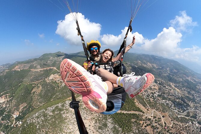 Tandem Paragliding in Alanya, Antalya Turkey with a Licensed Guide - The views over Alanya Castle and the sea
