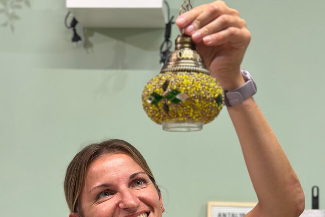 Turkish Mosaic Lamp Workshop in Antalya Near Old Town - The photography area and taking your lamp home